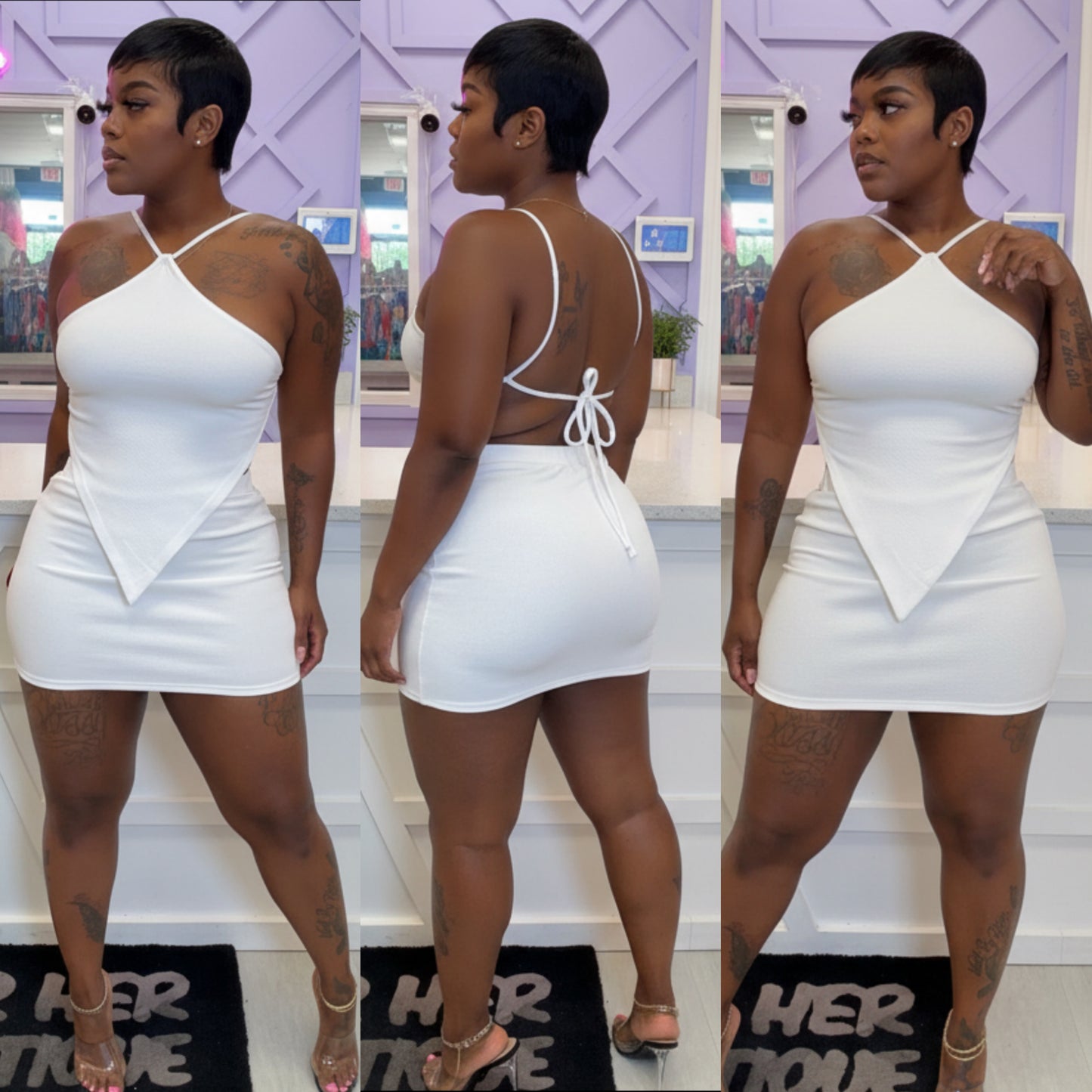 Cutesy Skirt Set (White)