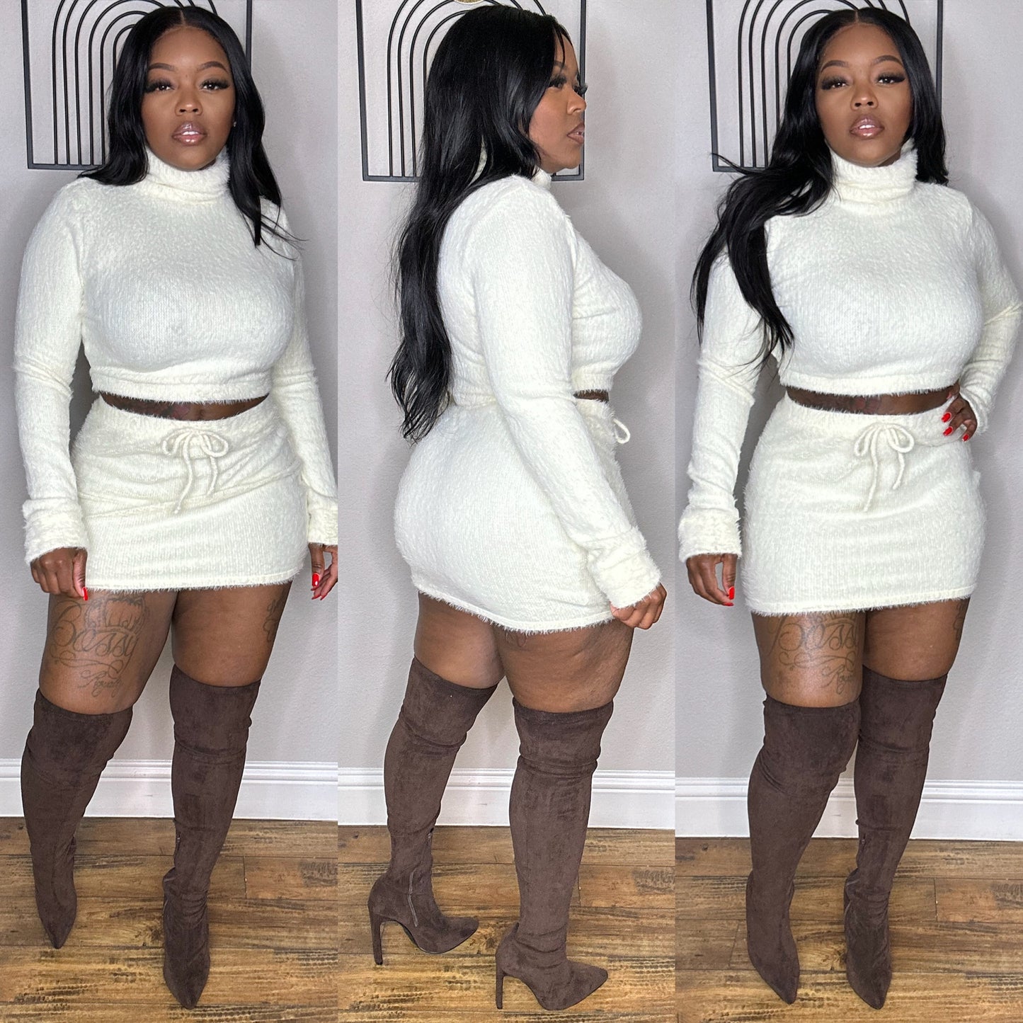 Fuzzy Skirt Set