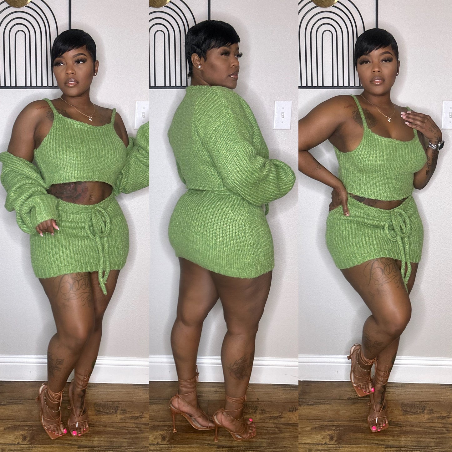 3 Pc Mean Green