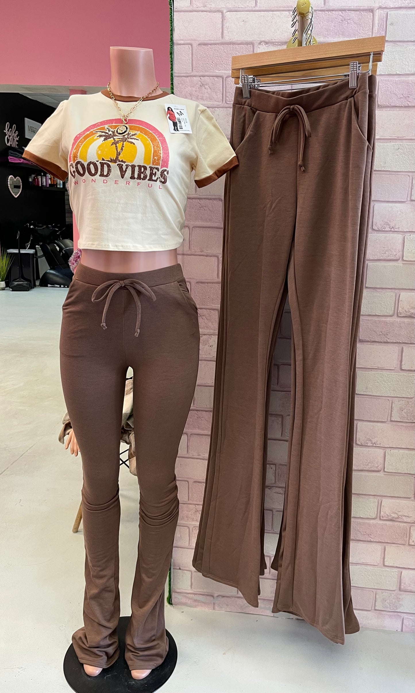 Chocolate Stacked Pants