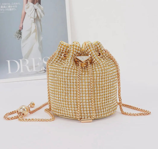 Gold Studded Draw Bag