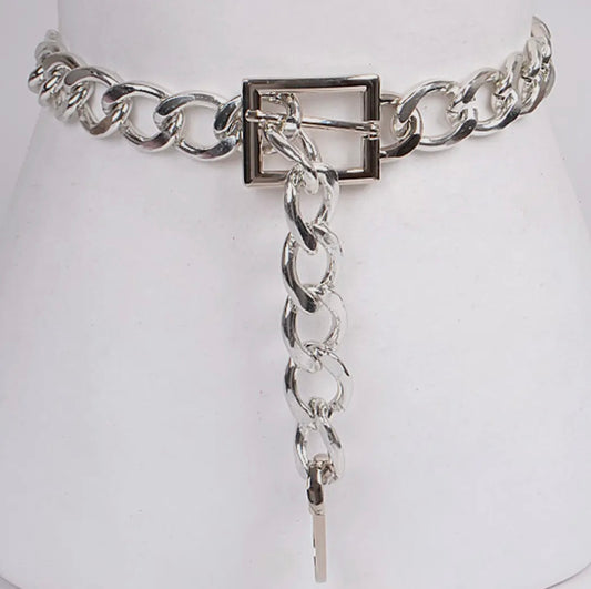 Silver Metal Chain Belt