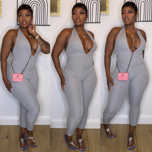 Gray Passion Halter Romper