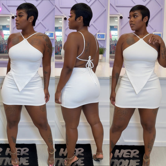 Cutesy Skirt Set (White)