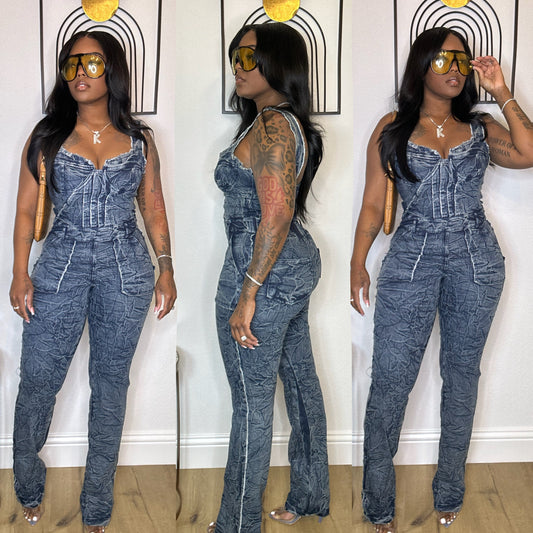 Denim Stretch Washed Jumper