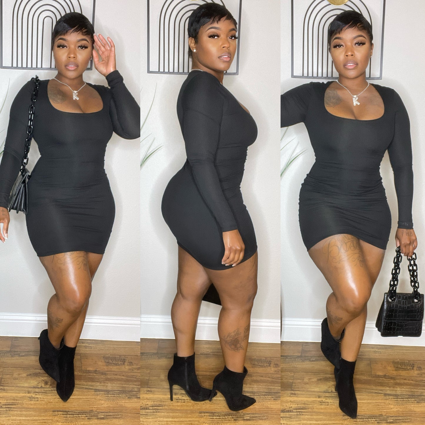 Black Basic Fall Dress